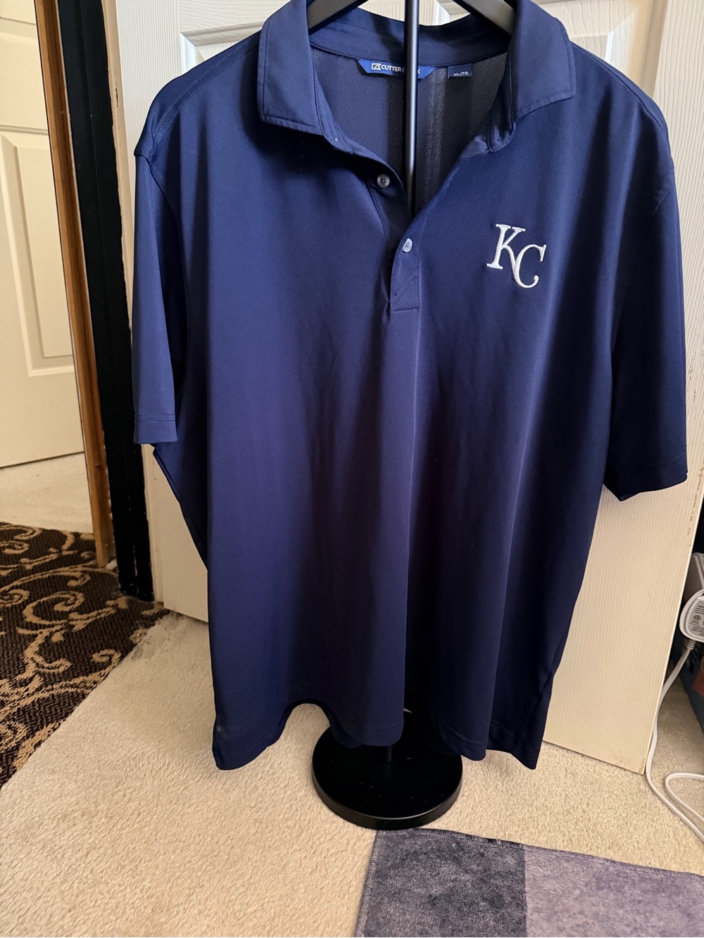 Cutter & Buck Navy Kansas City Royals Embroidered Performance Polo
